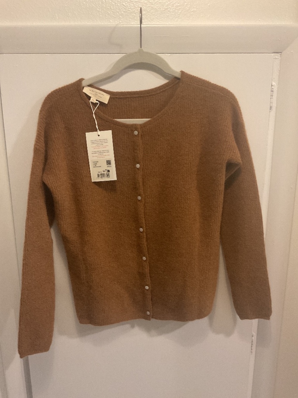 Sezane Gaspard Cardigan, Camel Color, Size XS